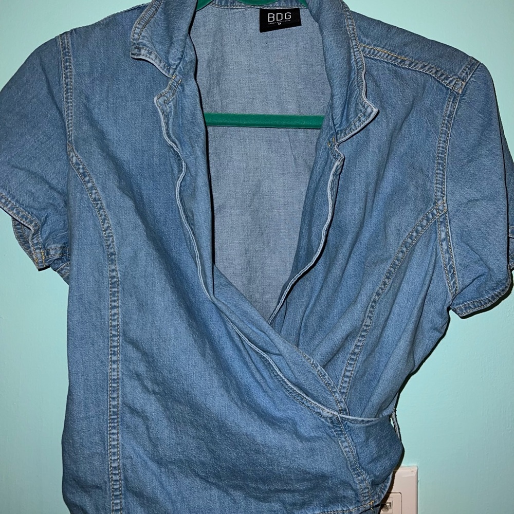 URBAN OUTFITTERS BDG DENIM WRAP TOP